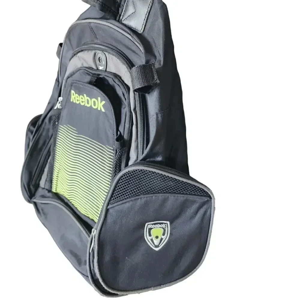 Reebok Pro 5-Pockets Logo Sports Backpack Bag, Black